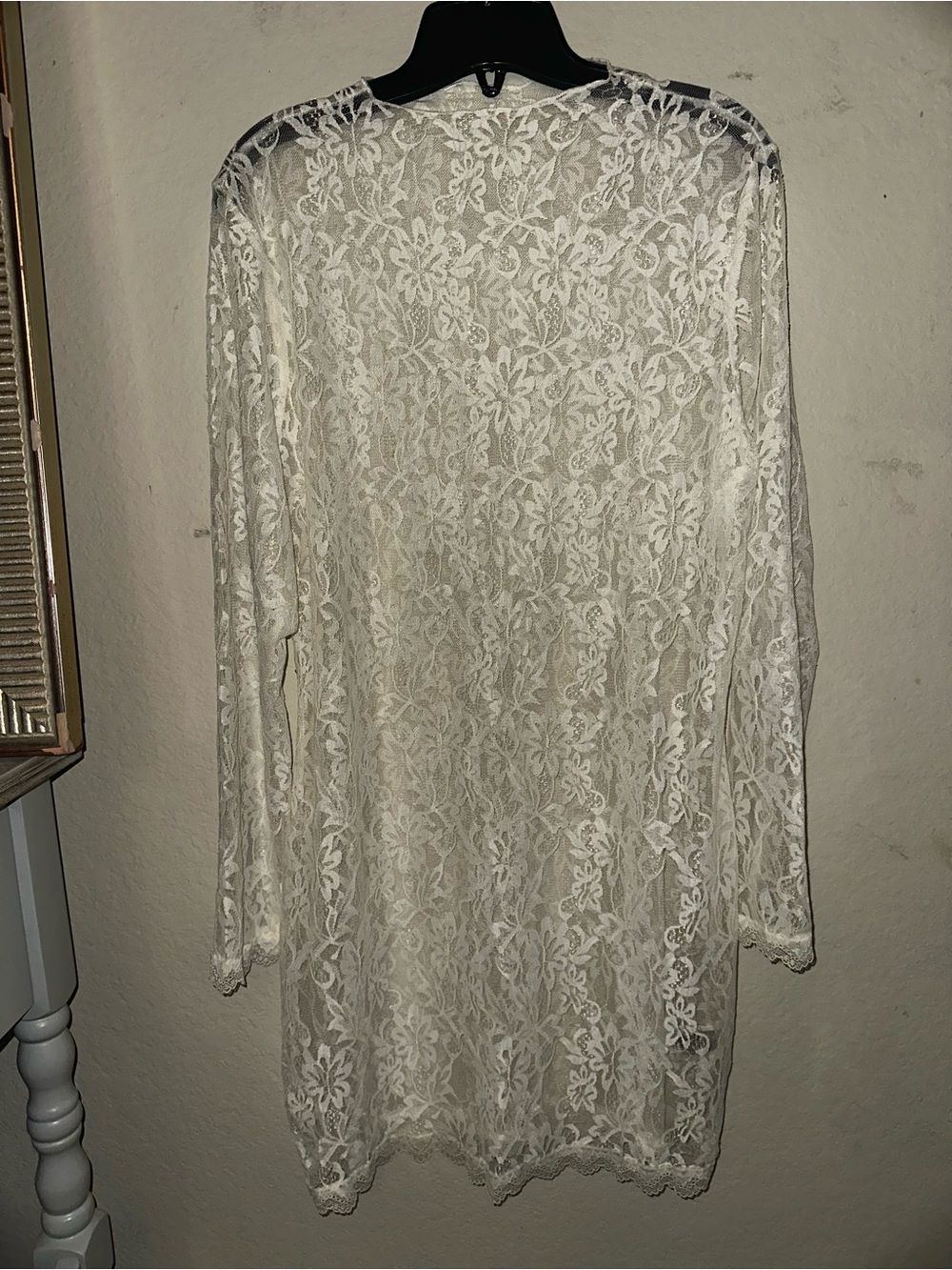 Shein curve white sheer lace long sleeve dress size 2X